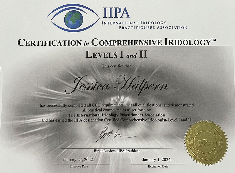 IIPA certified iridologist